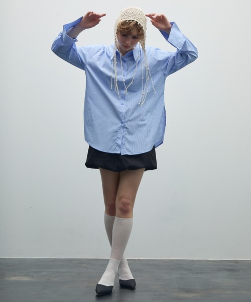 uyu.（ウユ）の「3wayビスチェレイヤードシャツ（シャツ/ブラウス・レディース・ブルー/ホワイト・FREE）」の19枚目の写真