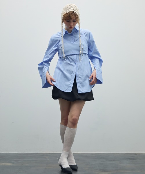 ブラウス シャツ 3wayビスチェレイヤードシャツ「uyu./ウユ」 レディース uyu. ブラウス シャツ 3wayビスチェレイヤードシャツ「uyu./ウユ
