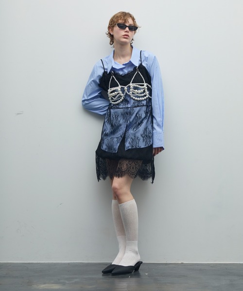 uyu.（ウユ）の「3wayビスチェレイヤードシャツ（シャツ/ブラウス・レディース・ブルー/ホワイト・FREE）」の20枚目の写真