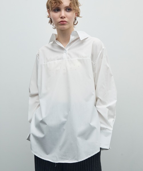 uyu.（ウユ）の「3wayビスチェレイヤードシャツ（シャツ/ブラウス・レディース・ブルー/ホワイト・FREE）」の7枚目の写真