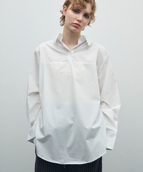 uyu.（ウユ）の「3wayビスチェレイヤードシャツ（シャツ/ブラウス・レディース・ブルー/ホワイト・FREE）」の8枚目の写真