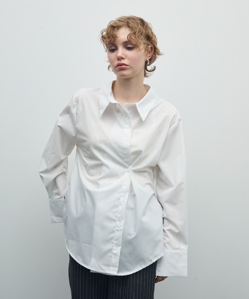 uyu.（ウユ）の「3wayビスチェレイヤードシャツ（シャツ/ブラウス・レディース・ブルー/ホワイト・FREE）」の11枚目の写真