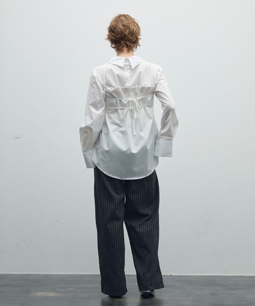 uyu.（ウユ）の「3wayビスチェレイヤードシャツ（シャツ/ブラウス・レディース・ブルー/ホワイト・FREE）」の14枚目の写真