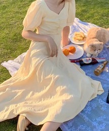 背中あきロングワンピース