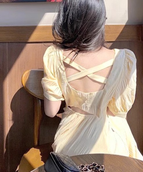 REMUR（レミュール）の「背中あきロングワンピース（ワンピース・レディース・ブラック/イエロー・L/XL）」の13枚目の写真