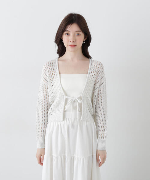 ＜Ｅ＞スパンコール入りリボンカーディガン / 1215177500