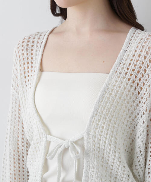 ＜Ｅ＞スパンコール入りリボンカーディガン / 1215177500