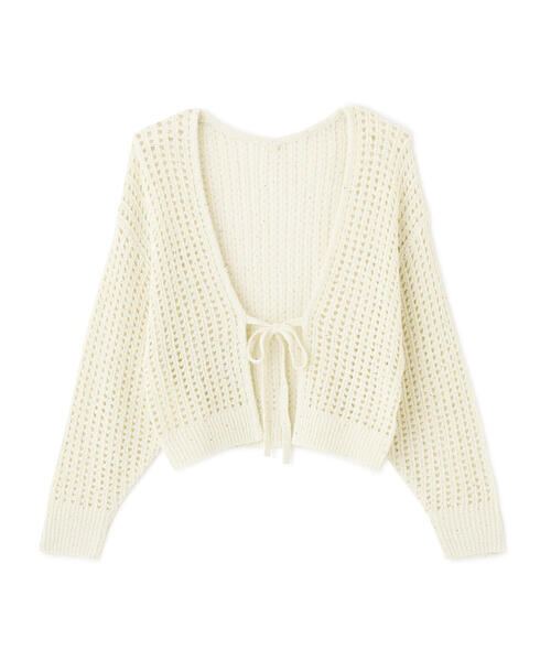 ＜Ｅ＞スパンコール入りリボンカーディガン / 1215177500