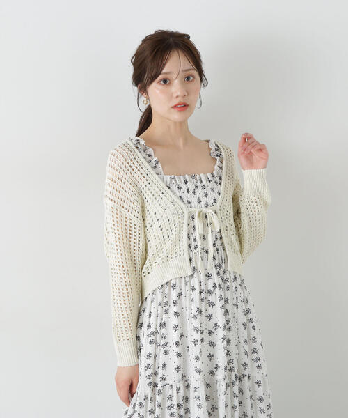 ＜Ｅ＞スパンコール入りリボンカーディガン / 1215177500