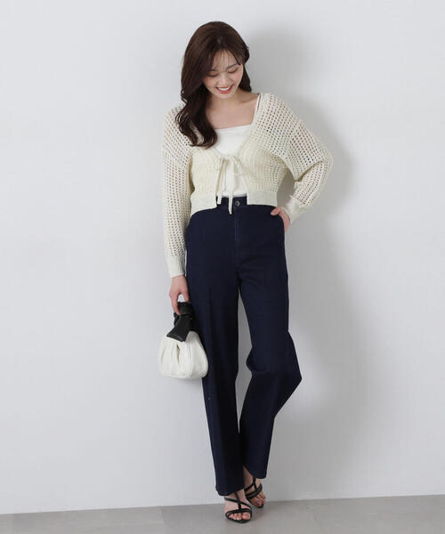 ＜Ｅ＞スパンコール入りリボンカーディガン / 1215177500