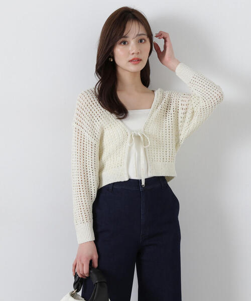 ＜Ｅ＞スパンコール入りリボンカーディガン / 1215177500