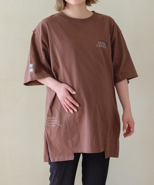 LEPSIM（レプシィム）の「【産前・産後対応】マタニティ／接ぎチュニックワンピース　327406（マタニティウェア/グッズ・レディース・オフホワイト/チャコールグレー/ブラウン・FREE）」の3枚目の写真