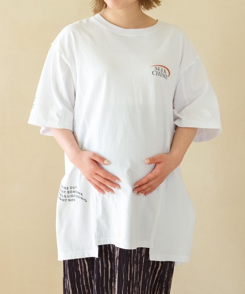 LEPSIM（レプシィム）の「【産前・産後対応】マタニティ／接ぎチュニックワンピース　327406（マタニティウェア/グッズ・レディース・オフホワイト/チャコールグレー/ブラウン・FREE）」の11枚目の写真