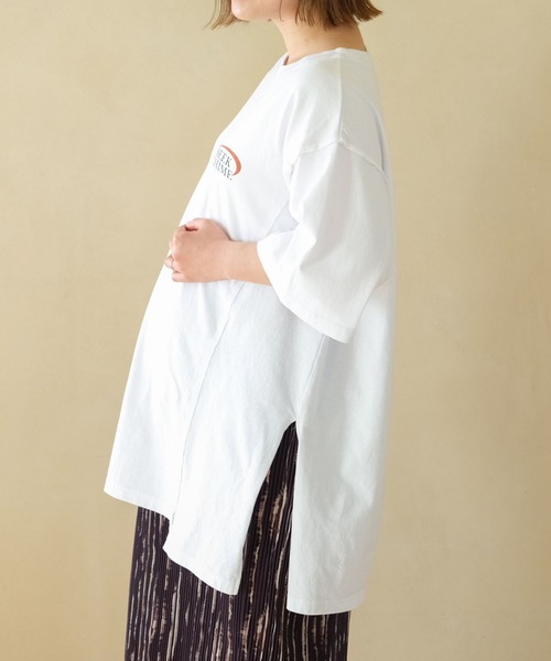 LEPSIM（レプシィム）の「【産前・産後対応】マタニティ／接ぎチュニックワンピース　327406（マタニティウェア/グッズ・レディース・オフホワイト/チャコールグレー/ブラウン・FREE）」の9枚目の写真