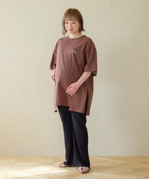 【新品未使用】Chamois チュニック ワンピース モヘヤ混 マフラー 13号 セール】【産前・産後対応】マタニティ／接ぎチュニック