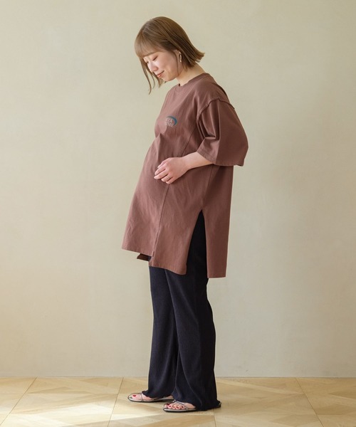 LEPSIM（レプシィム）の「【産前・産後対応】マタニティ／接ぎチュニックワンピース　327406（マタニティウェア/グッズ・レディース・オフホワイト/チャコールグレー/ブラウン・FREE）」の21枚目の写真