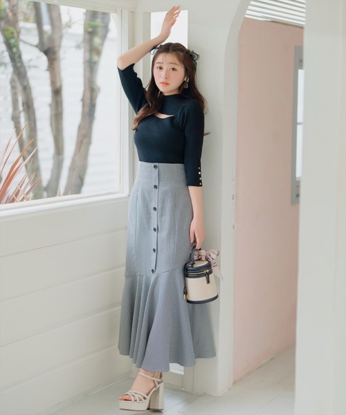 WILLSELECTION(ウィルセレクション)の「バックリボンフレアヘムスカート(スカート・レディース・ブラック系その他/ピンク/ネイビー・FREE)」の9枚目の写真