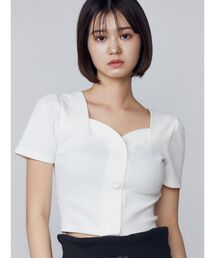 EMODA | フロントボタンショートリブトップ(Tシャツ/カットソー)