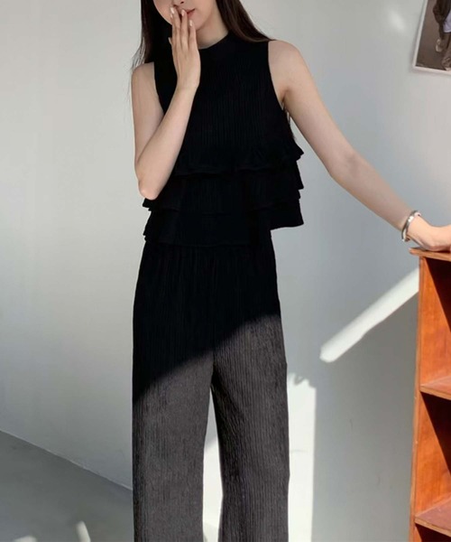 ルーズ セットアップ ノースリーブトップス ワイドパンツ cra195 楽天市場】ノースリーブトップス×ワイドパンツセットアップ