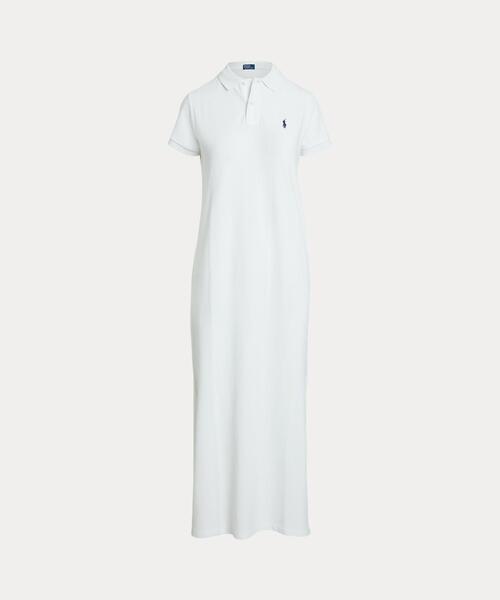 【Ralph Lauren】コットン メッシュ ストレート ドレス ★ ロゴ POLO RALPH LAUREN ワンピース コットン メッシュ ポロドレス