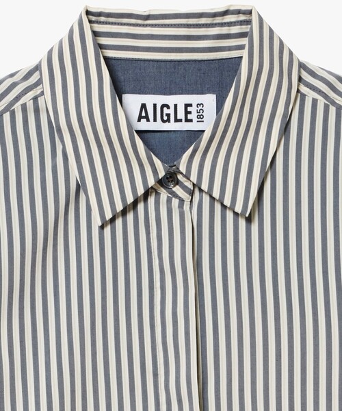 エーグルAIGLE 綿シャツXS AIGLE エーグル Tシャツ カットソー ロゴプリント 丸首 クルー