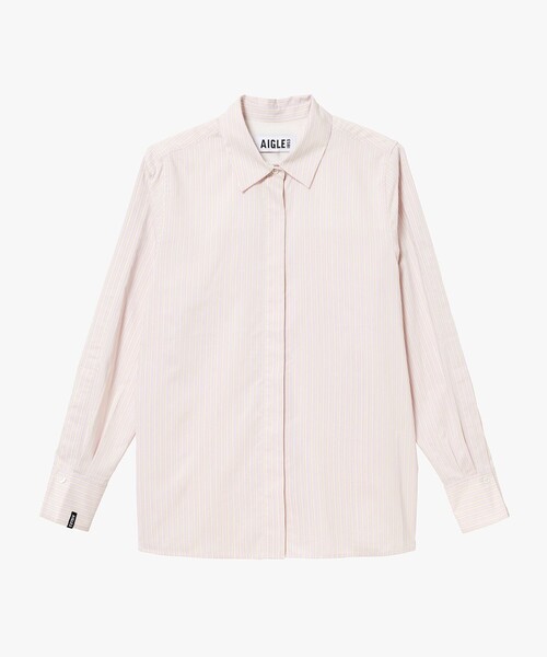 AIGLE(エーグル)の「吸水速乾 クールマックスストライプシャツ(シャツ/ブラウス・レディース・ダークブルー/パープル・34/40/38/36)」の3枚目の写真