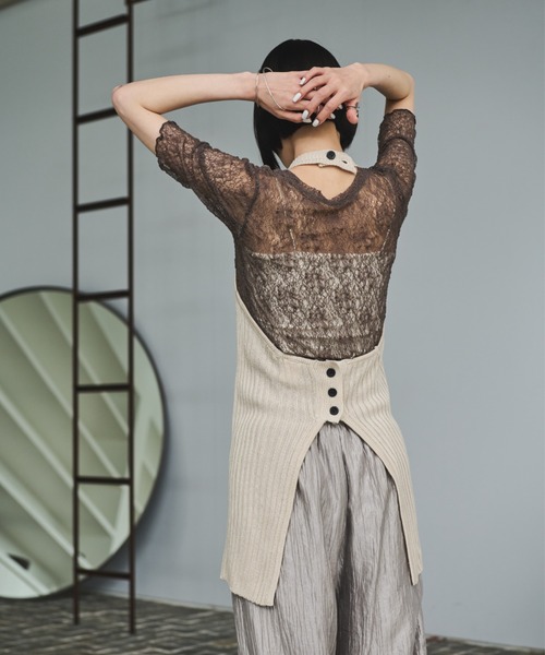 AIC.（エーアイシー）の「リブ編みホルタートップス（その他トップス・レディース・ブラック/キナリ・FREE）」の3枚目の写真