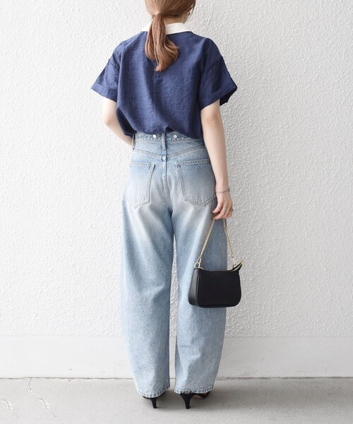 SHIPS any:〈洗濯機可能〉フラワー ジャカード バイカラー プル