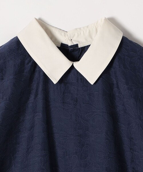 SHIPS any（シップス エニィ）の「SHIPS any:〈洗濯機可能〉フラワー ジャカード バイカラー プルオーバー シャツ（シャツ/ブラウス・レディース・ネイビー/ホワイト・ONE SIZE）」の16枚目の写真