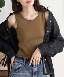 バージョンオブユー カップ付きトップス カーキ　s 新品タグ付き zootie カップ付き Tシャツ レディース トップス 半袖カットソー