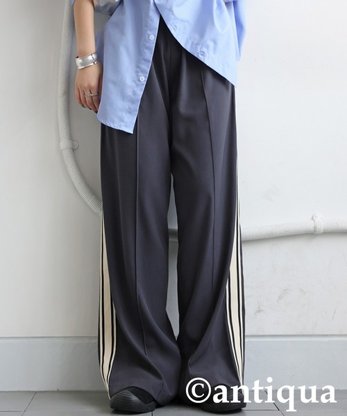 antiqua(アンティカ)の「サイドライントラックパンツ(その他パンツ・レディース・グレー/ブラック・MEDIUM/LARGE)」の6枚目の写真