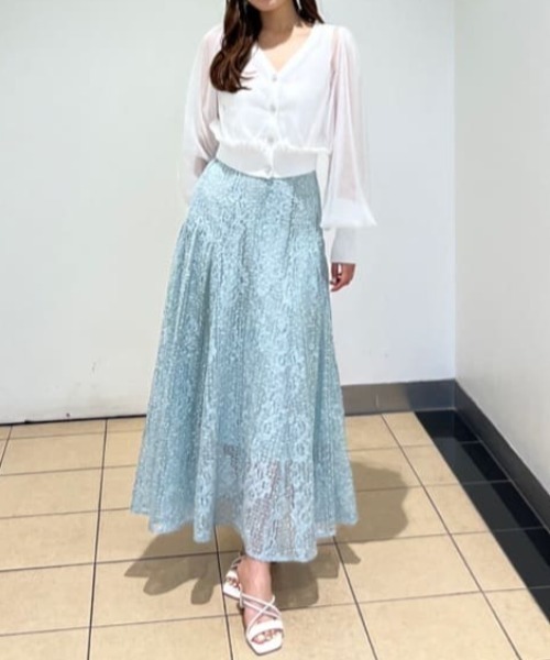 セール】チュールドッキングシアーニットカーディガン 春服
