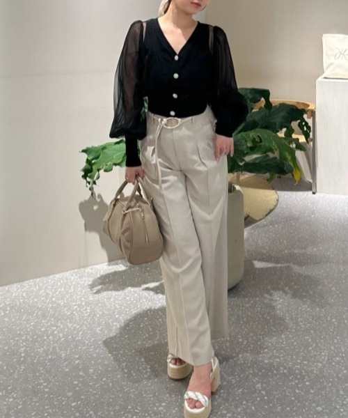カーディガン チュールドッキングシアーニットカーディガン　春服 シアートップス レディース チュールドッキングシアーニットカーディガン 春服 シアー