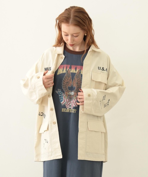 [ミルクフェド] ジャケット レディース　新品未使用タグ付き Amazon | [ミルクフェド] ジャケット LOGO PATCH QUILTED JACKET