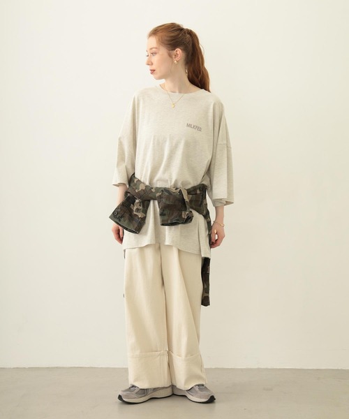 MILKFED.(ミルクフェド)の「RIPSTOP MILITARY JACKET(ミリタリージャケット・レディース・カモフラージュ/オフホワイト/ネイビー・ONE SIZE)」の13枚目の写真