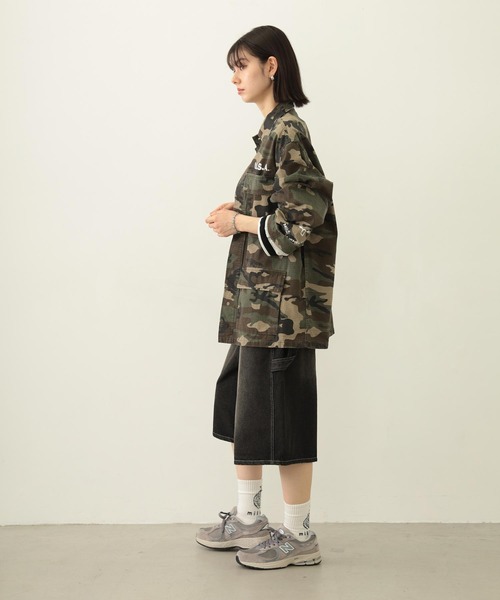 MILKFED.(ミルクフェド)の「RIPSTOP MILITARY JACKET(ミリタリージャケット・レディース・カモフラージュ/オフホワイト/ネイビー・ONE SIZE)」の10枚目の写真
