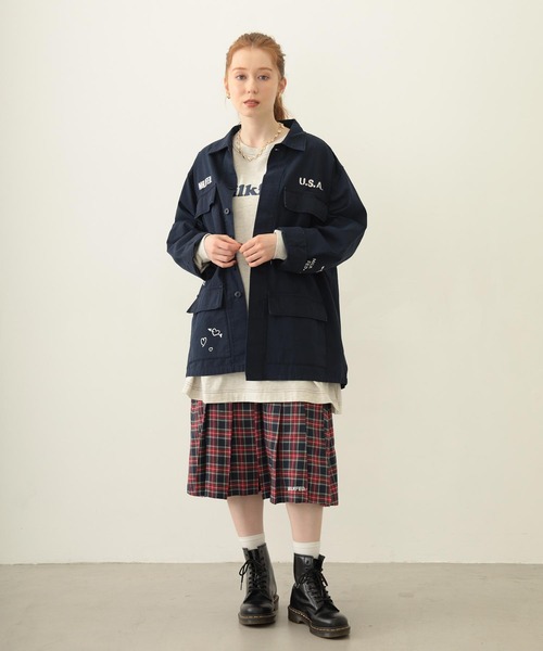 MILKFED.(ミルクフェド)の「RIPSTOP MILITARY JACKET(ミリタリージャケット・レディース・カモフラージュ/オフホワイト/ネイビー・ONE SIZE)」の18枚目の写真