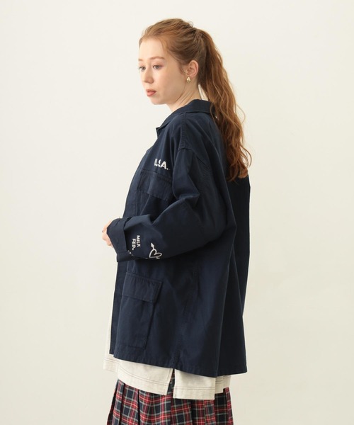 MILKFED.(ミルクフェド)の「RIPSTOP MILITARY JACKET(ミリタリージャケット・レディース・カモフラージュ/オフホワイト/ネイビー・ONE SIZE)」の15枚目の写真