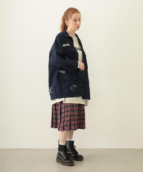 MILKFED.(ミルクフェド)の「RIPSTOP MILITARY JACKET(ミリタリージャケット・レディース・カモフラージュ/オフホワイト/ネイビー・ONE SIZE)」の17枚目の写真
