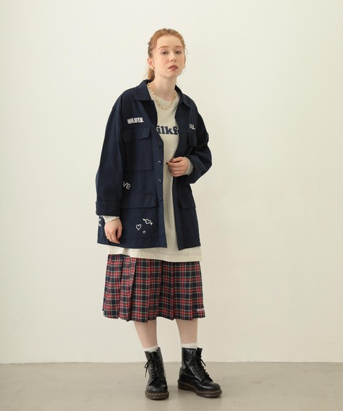 MILKFED.(ミルクフェド)の「RIPSTOP MILITARY JACKET(ミリタリージャケット・レディース・カモフラージュ/オフホワイト/ネイビー・ONE SIZE)」の20枚目の写真