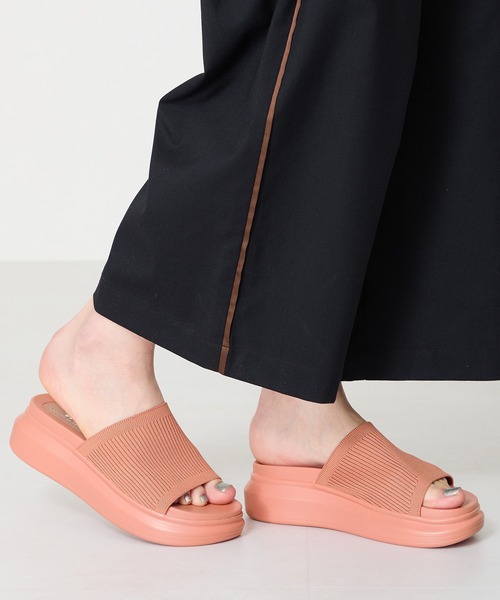 WA ORiental TRaffic（ダブルエーオリエンタルトラフィック）の「厚底ニットミュールサンダル/52215（サンダル・レディース・ブラック/ピンク・LL/S/M/L）」の14枚目の写真