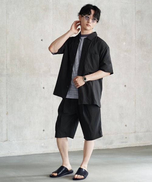 boohoo リラックス ニットシャツ & ショートパンツ セットアップ Bonjour Sagan セットアップ ニットカーディガン×ショートパンツ