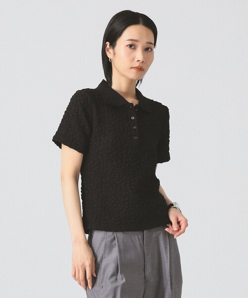 Ray BEAMS(レイビームス)の「フクレジャカード ポロ(Tシャツ/カットソー・レディース・ブラック/オフホワイト/クリーム・ONE SIZE)」の2枚目の写真