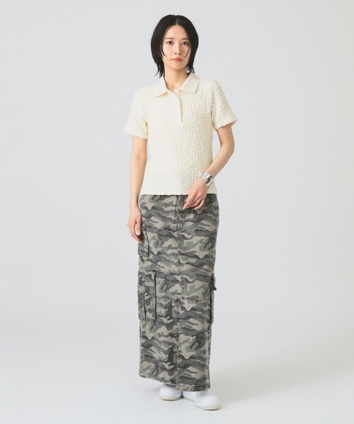 Ray BEAMS(レイビームス)の「フクレジャカード ポロ(Tシャツ/カットソー・レディース・ブラック/オフホワイト/クリーム・ONE SIZE)」の4枚目の写真