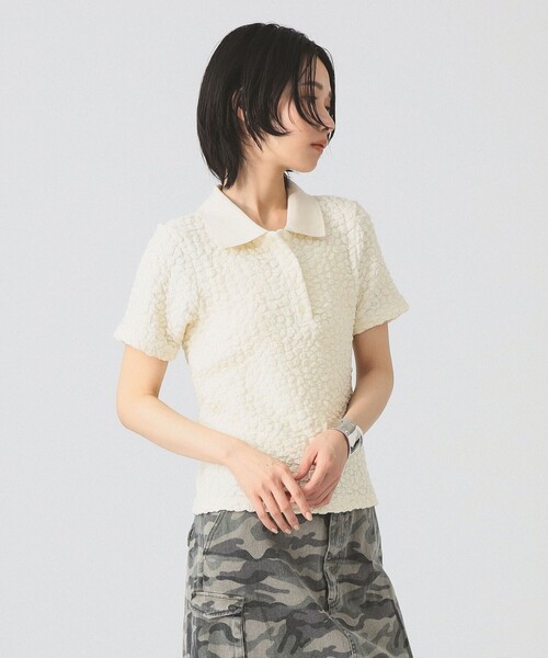 Ray BEAMS(レイビームス)の「フクレジャカード ポロ(Tシャツ/カットソー・レディース・ブラック/オフホワイト/クリーム・ONE SIZE)」の7枚目の写真