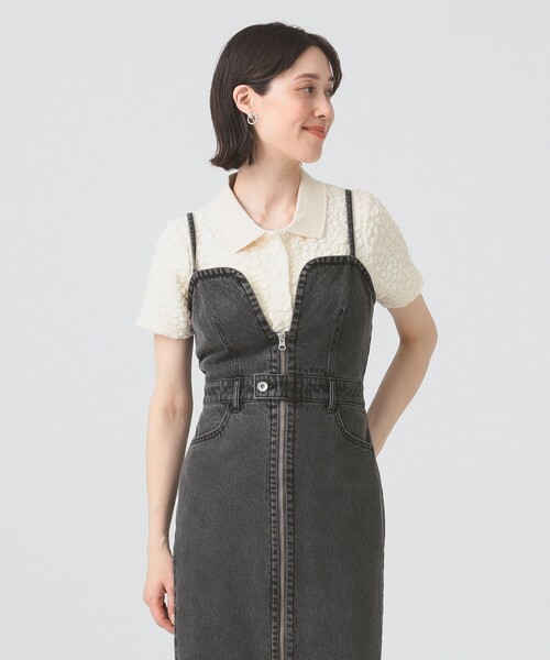 Ray BEAMS(レイビームス)の「フクレジャカード ポロ(Tシャツ/カットソー・レディース・ブラック/オフホワイト/クリーム・ONE SIZE)」の9枚目の写真