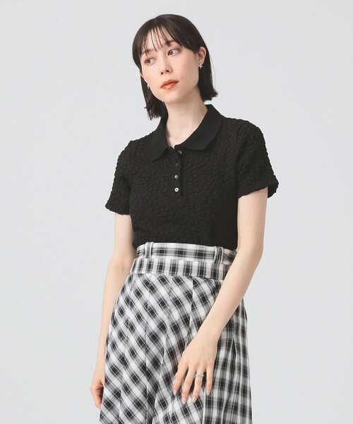 Ray BEAMS(レイビームス)の「フクレジャカード ポロ(Tシャツ/カットソー・レディース・ブラック/オフホワイト/クリーム・ONE SIZE)」の19枚目の写真