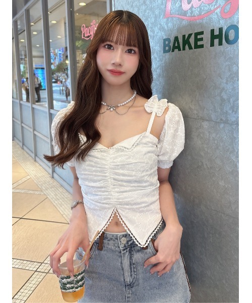 値下げ【新品未使用】ダーリッチ パフショルボレロアンサンブル コットンレース セール】パフショルボレロアンサンブル（その他トップス