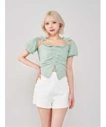 新品　　Liten トップス　ミントグリーン アンサンブル ミント」に該当するトップス（グリーン・カーキ