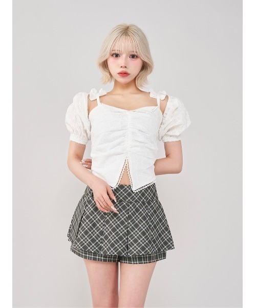 Darich(ダーリッチ)の「パフショルボレロアンサンブル(その他トップス・レディース・ピンク/ホワイト/ミント・FREE)」の10枚目の写真